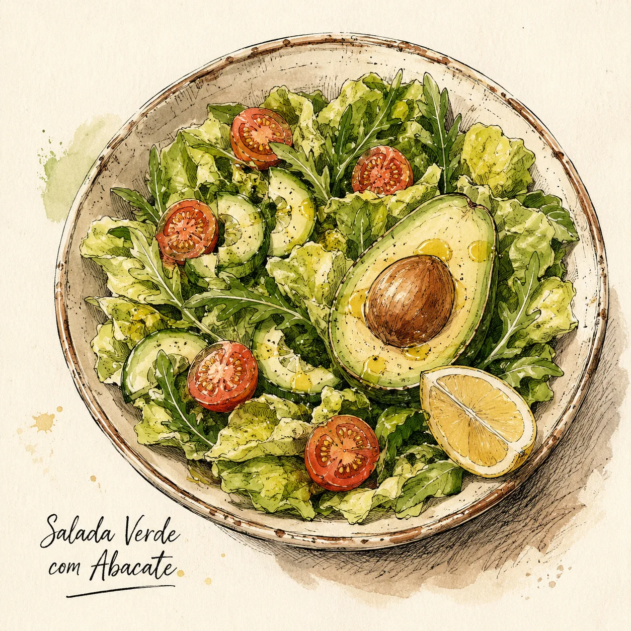 Salada Verde com Abacate