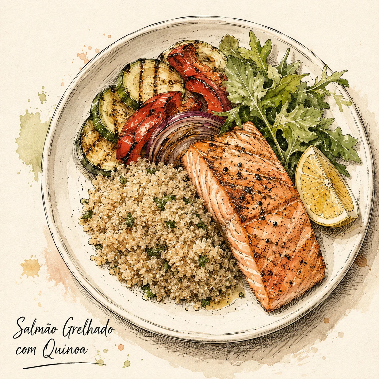 Salmão Grelhado com Quinoa